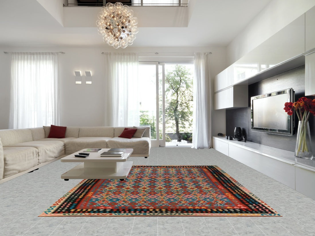 Flat Weave Wool Kilim Oriental Area Rug 10x13