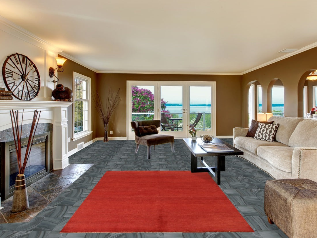 Modern Red Wool Gabbeh Oriental Area Rug 6x8