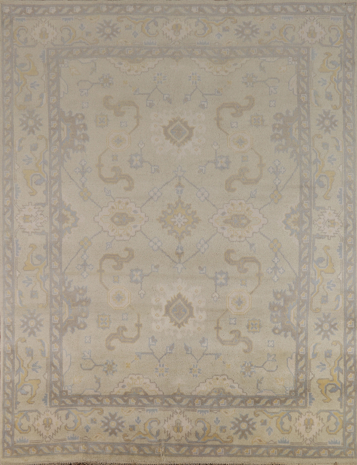 Earth Tone Wool Oushak Indian Area Rug 8x9