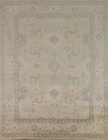 Earth Tone Wool Oushak Indian Area Rug 8x9