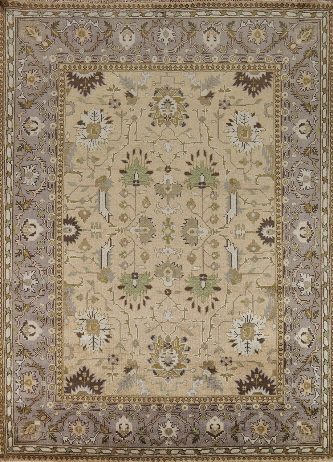 Muted Handmade Wool Oushak Indian Area Rug 9x12