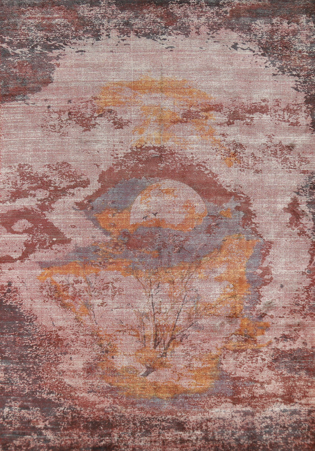 Landscape Modern Abstract Indian Area Rug 8x12