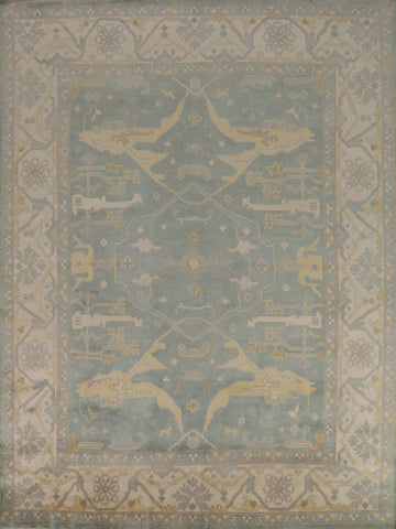 Handmade Blue Oushak Indian Area Rug 8x10
