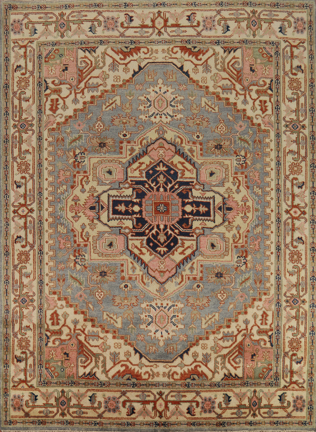 Geometric Heriz Serapi Indian Area Rug 8x10