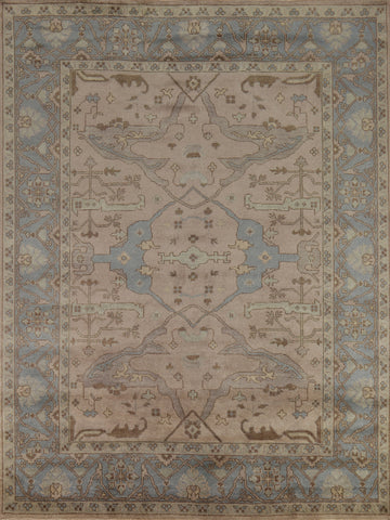 Light Brown Wool Handmade Oushak Indian Area Rug 8x10