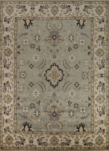 Green Floral Oushak Indian Area Rug 9x12