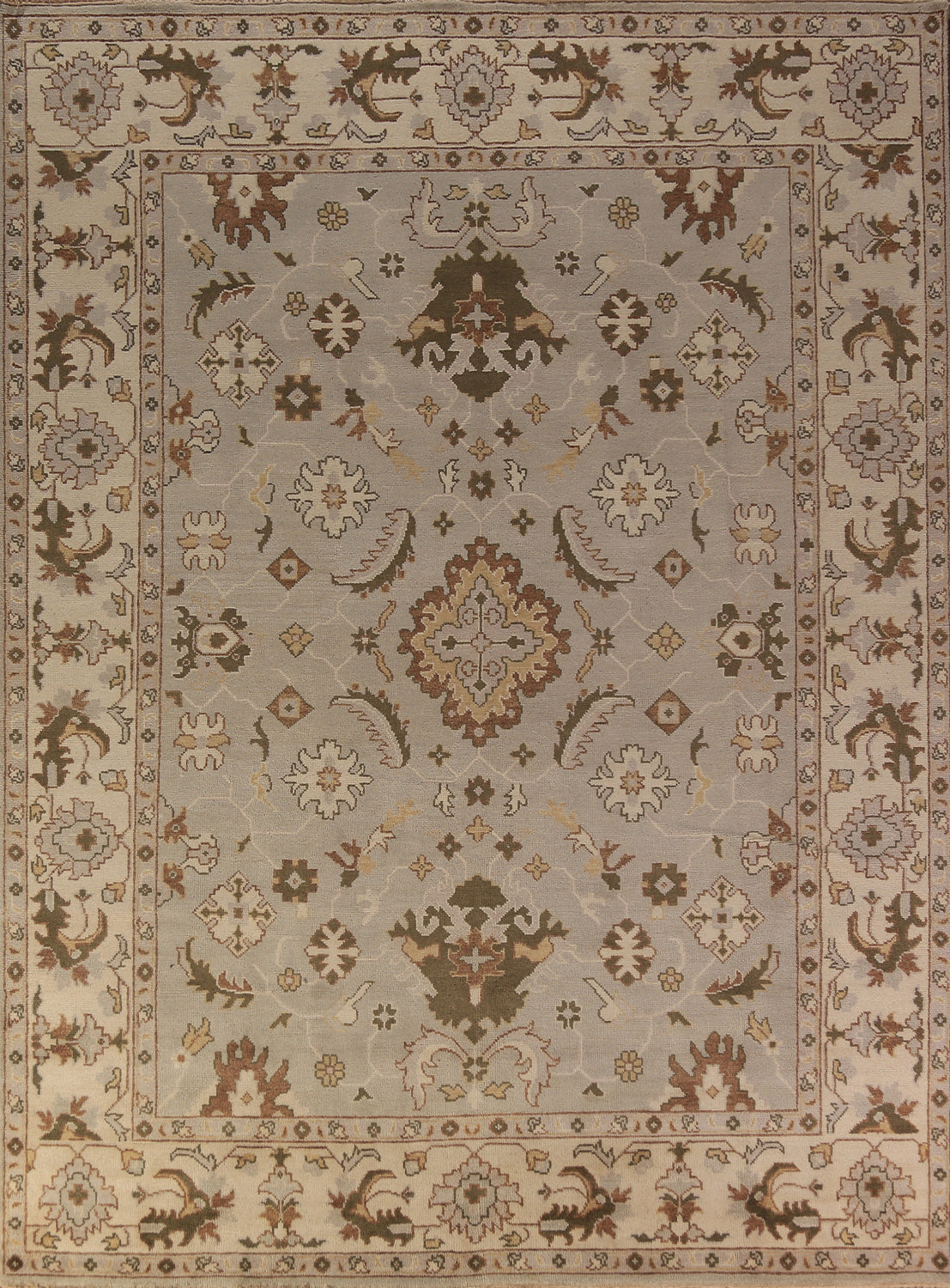 Earth Tone Wool Oushak Indian Area Rug 9x12