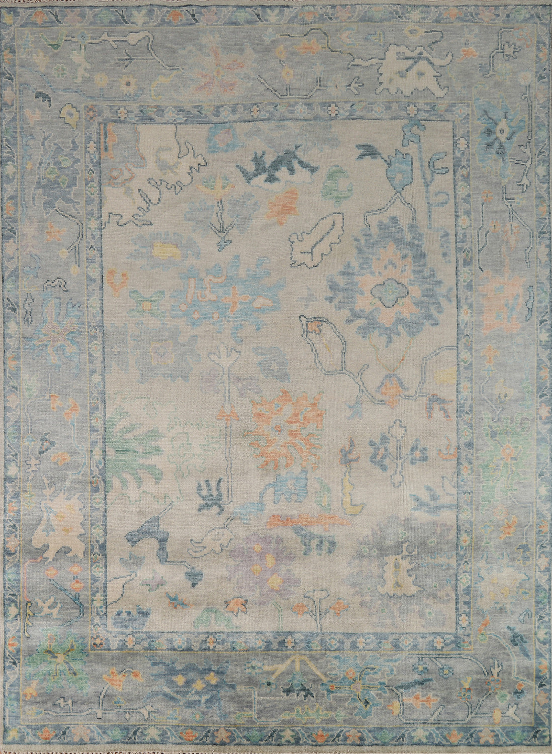 All-Over Wool Oushak Indian Area Rug 8x10