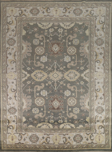 Gray Wool Oushak Indian Area Rug 9x12