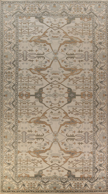 Earth Tone Wool Large Oushak Indian Rug 9x18
