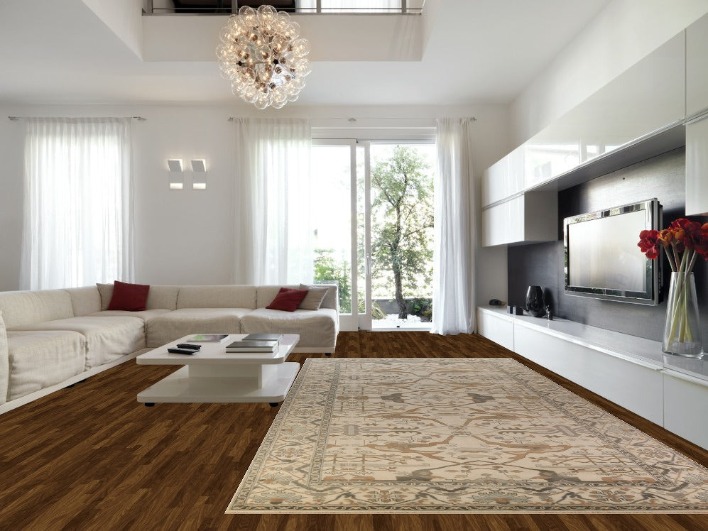 Earth Tone Wool Large Oushak Indian Rug 9x18