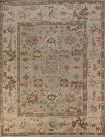 Earth Tone Wool Oushak Indian Area Rug 8x10