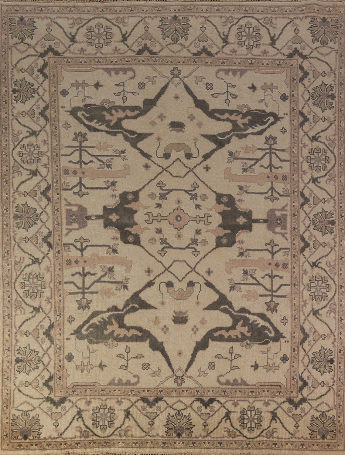 Earth Tone Wool Oushak Indian Area Rug 8x10