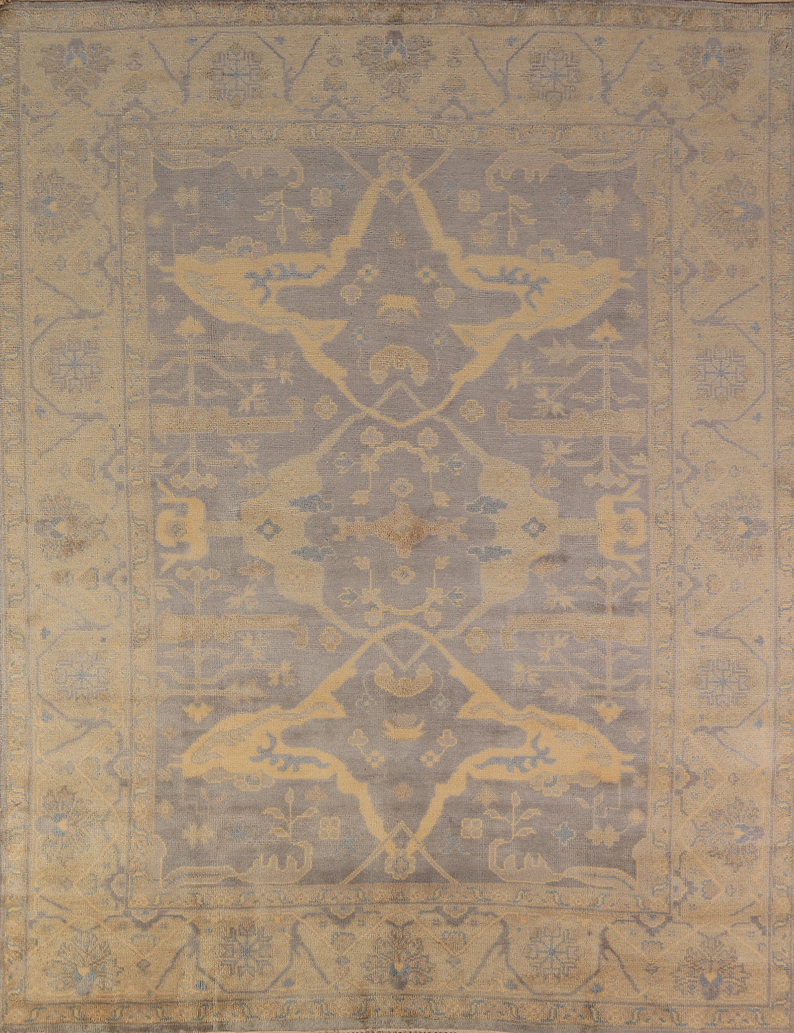 Earth Tone Wool Oushak Indian Area Rug 8x10