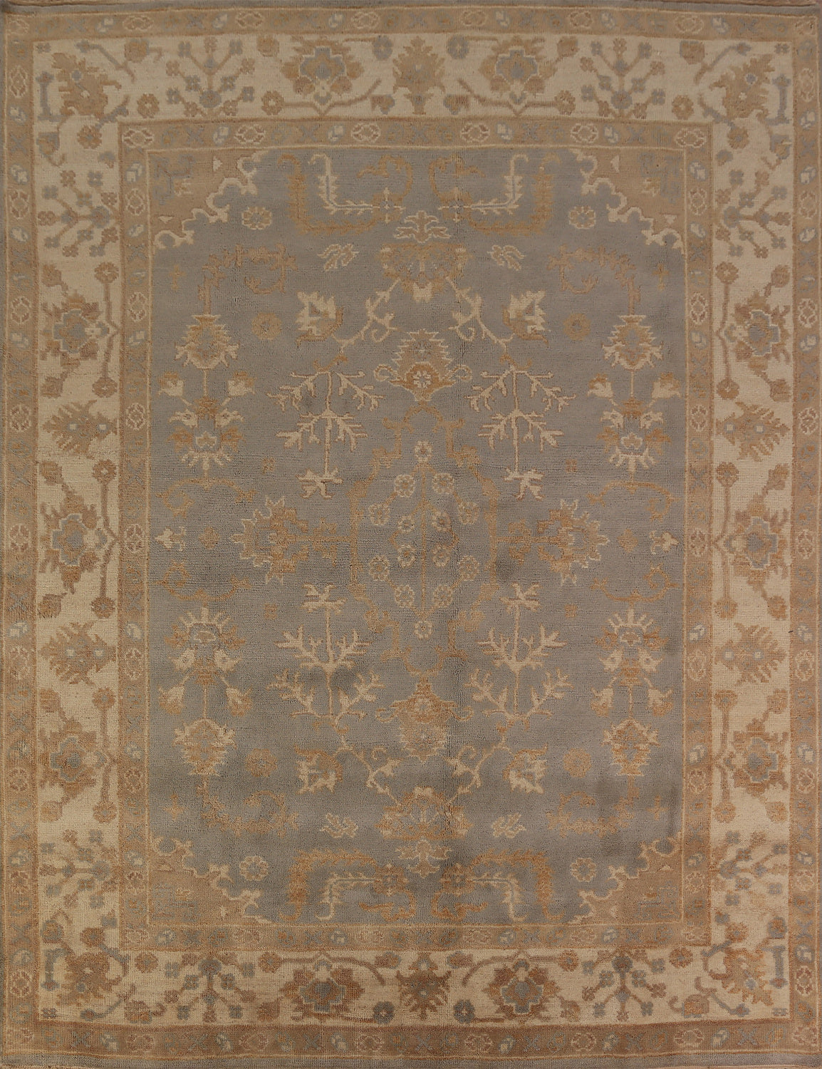 Handmade Gray Oushak Indian Area Rug 8x10