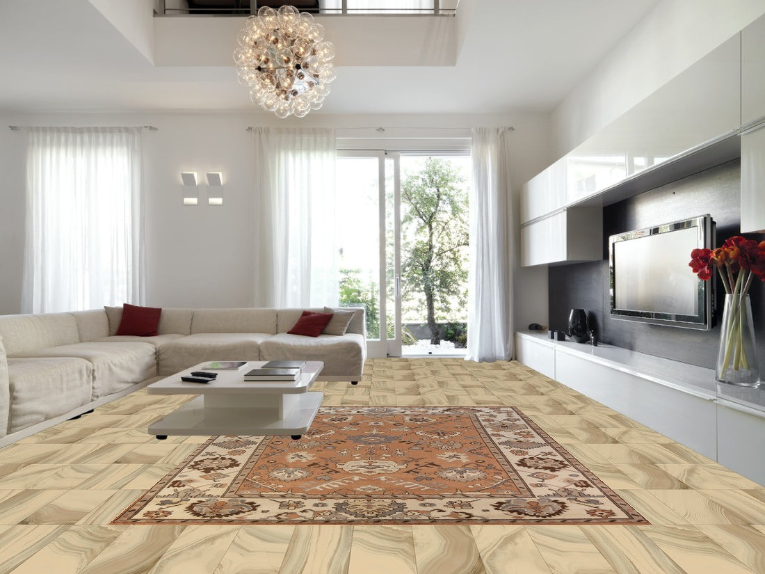 All-Over Wool Floral Oushak Indian Area Rug 9x12