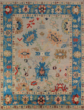 Floral Wool Oushak Indian Area Rug 8x10