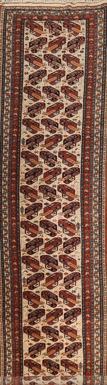 Vegetable Dye Qashqai Persian Runner Rug 2x14