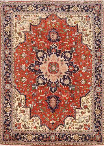 Orange Wool Medallion Tabriz Persian Rug 5x7