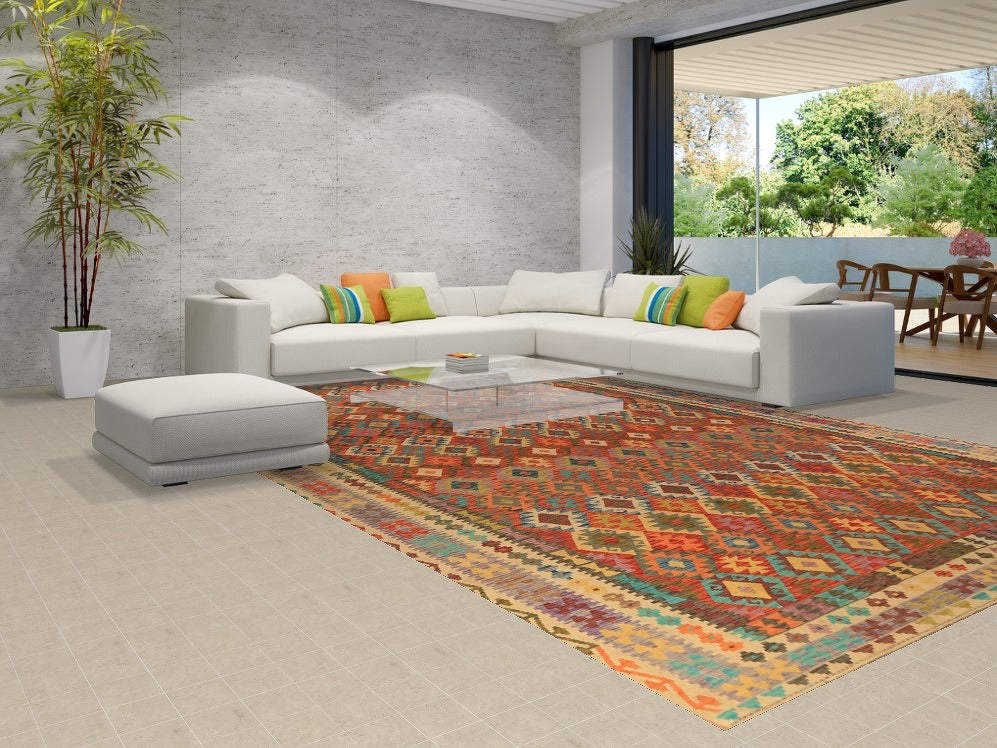 South Western Style Kilim Oriental Large Rug 10x16