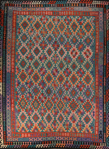 Reversable Wool Kilim Oriental Area Rug 10x13
