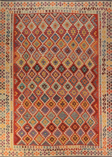Reversable Wool Kilim Oriental Area Rug 10x13