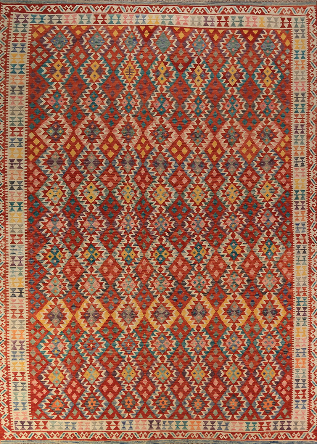 Reversable Wool Kilim Oriental Area Rug 10x13