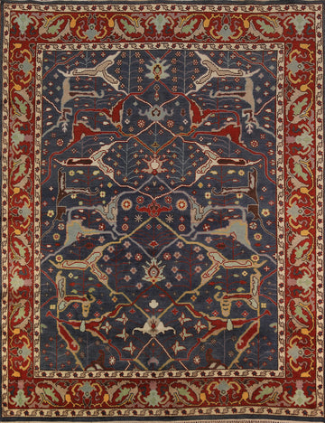 Navy Blue Handmade Oushak Indian Area Rug 8x10