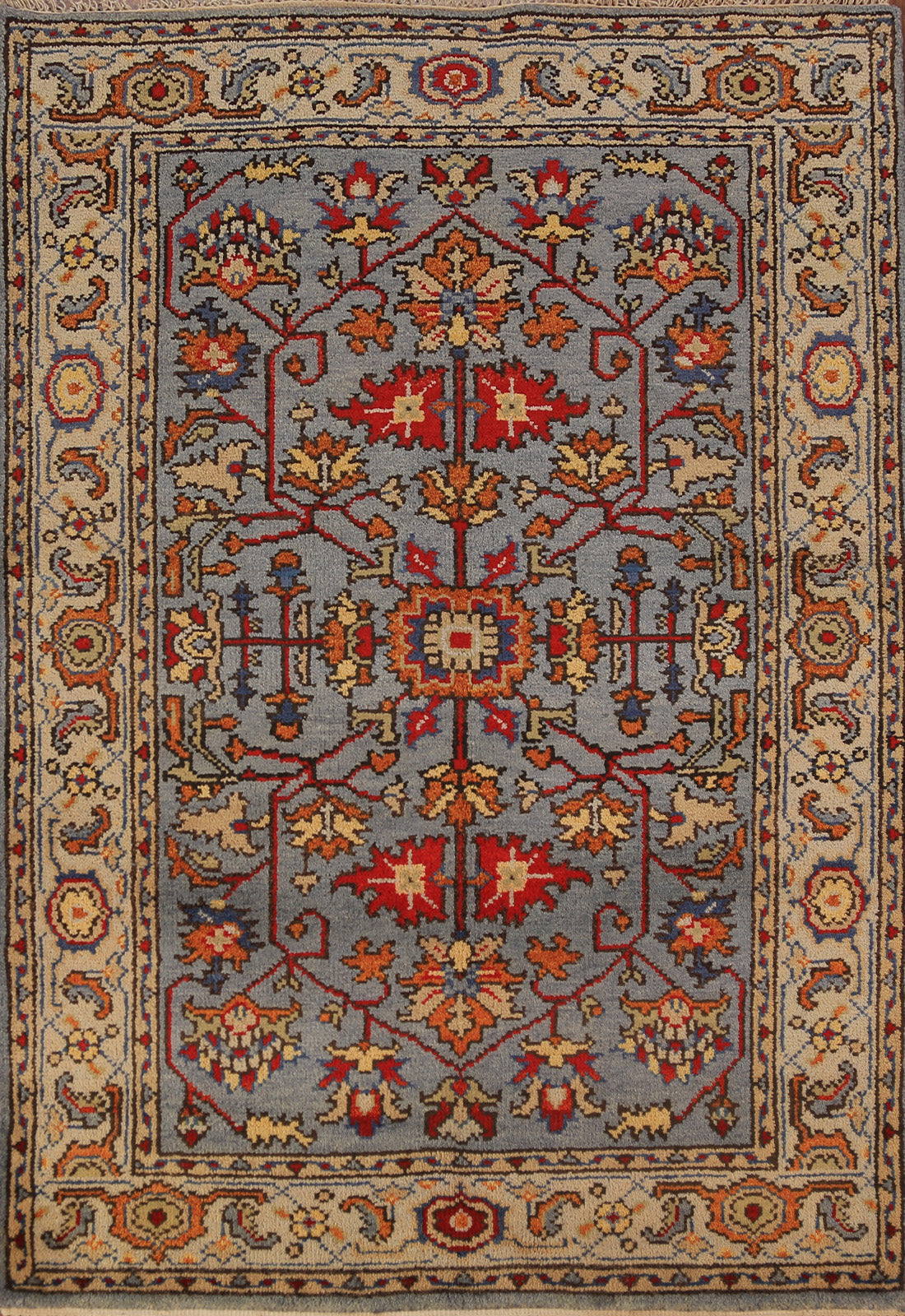 Handmade Wool Oushak Oriental Accent Rug 4x6