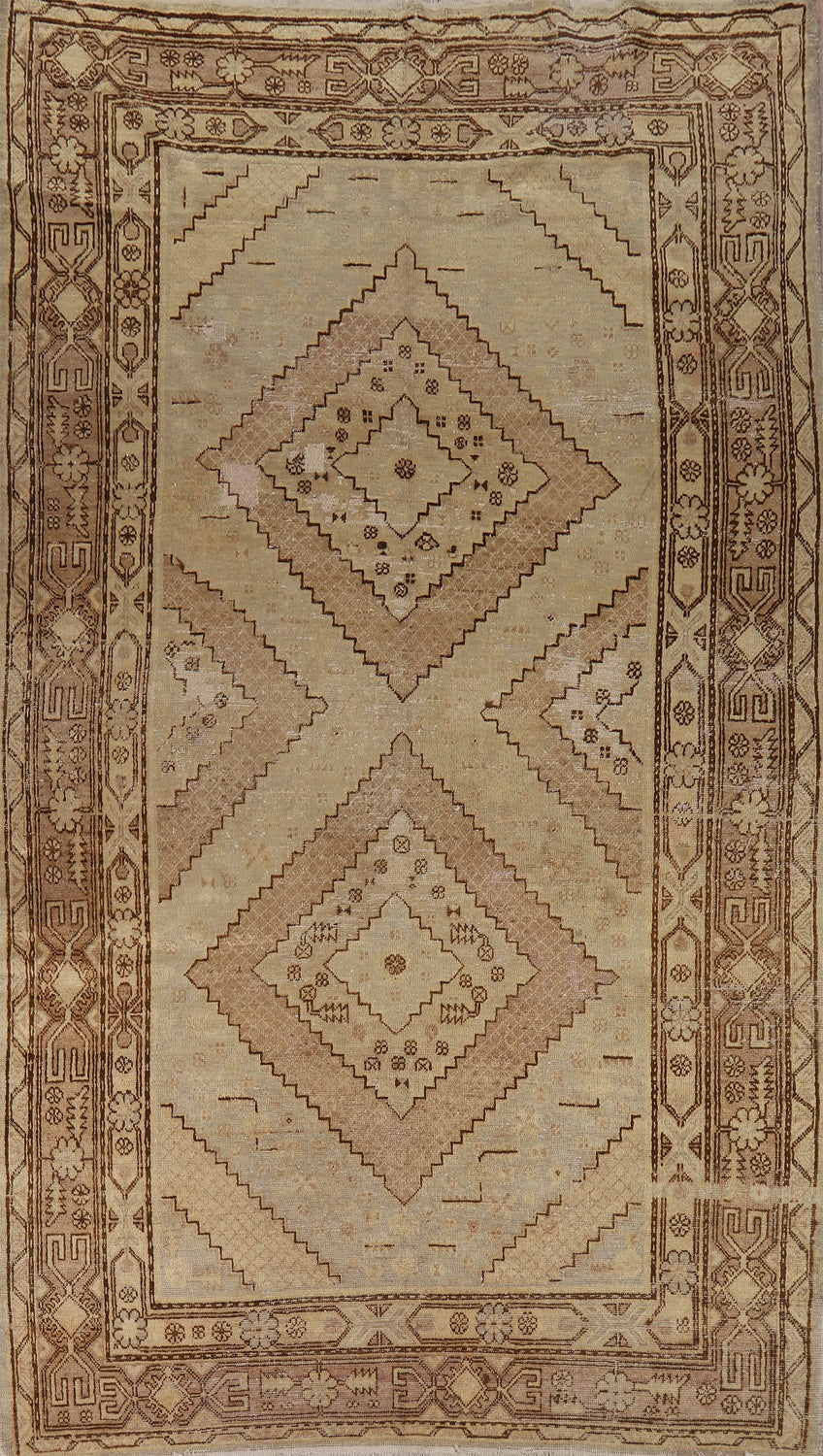 Pre-1900 Antique Vegetable Dye Khotan Oriental Area Rug 6x11