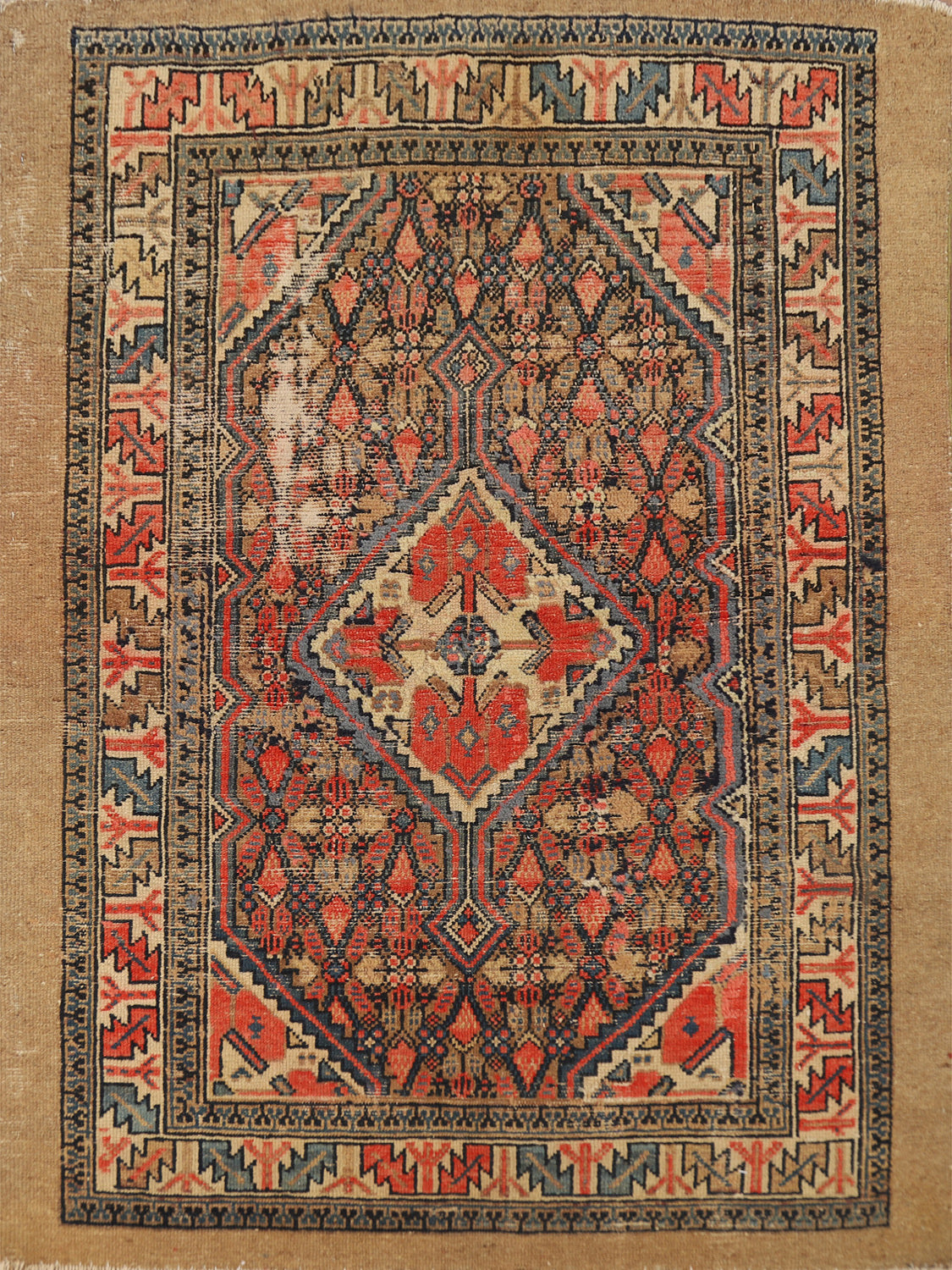 Pre-1900 Antique Vegetable Dye Serab Oriental Rug 3x4