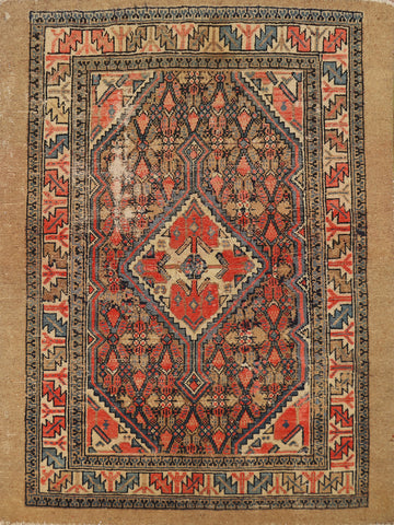 Pre-1900 Antique Vegetable Dye Serab Oriental Rug 3x4
