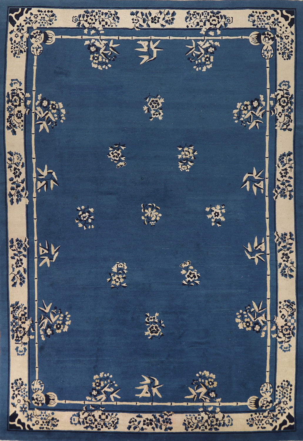 Antique Vegetable Dye Floral Peking Chinese Area Rug 10x13