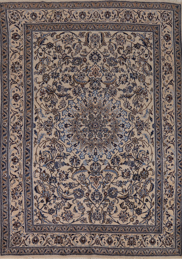 Floral Medallion Nain Persian Area Rug 8x11