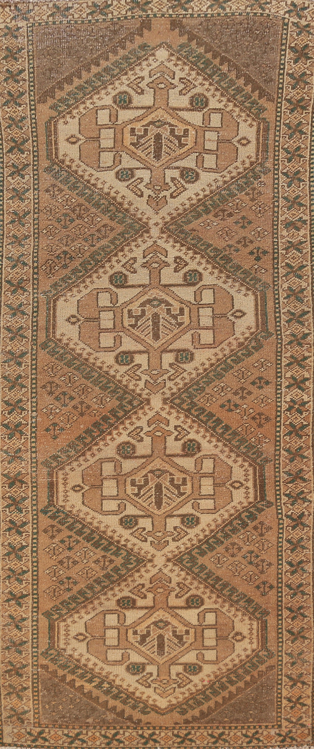 Geometric Bakhtiari Persian Runner Rug 3x10