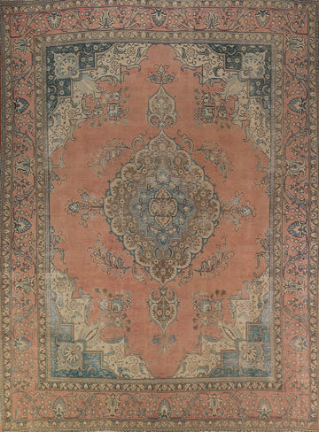 Geometric Wool Tabriz Persian Area Rug 10x13