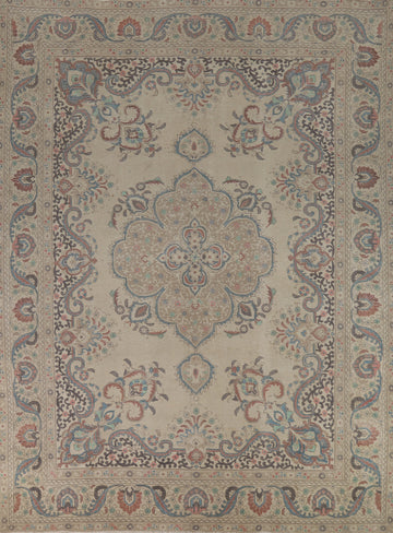 Medallion Wool Tabriz Persian Area Rug 9x12