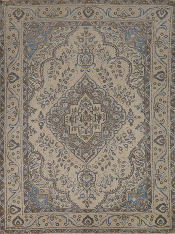 Vintage Wool Tabriz Persian Area Rug 7x9