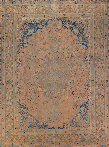 Orange Wool Mashad Persian Area Rug 9x12
