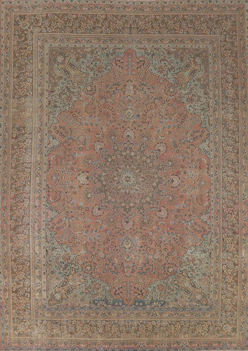 Vintage Wool Floral Tabriz Persian Area Rug 10x13