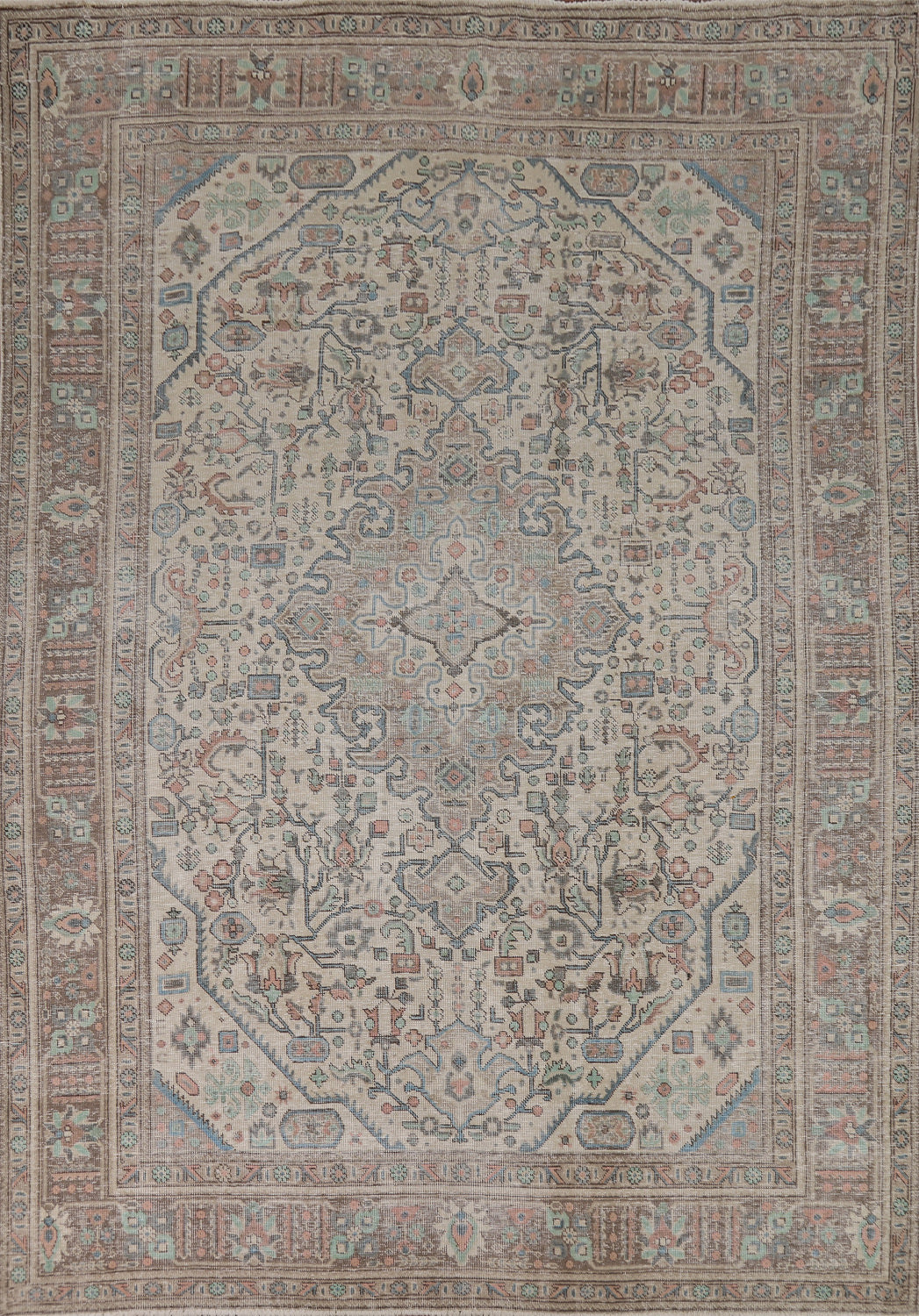 Geometric Wool Tabriz Persian Area Rug 8x11