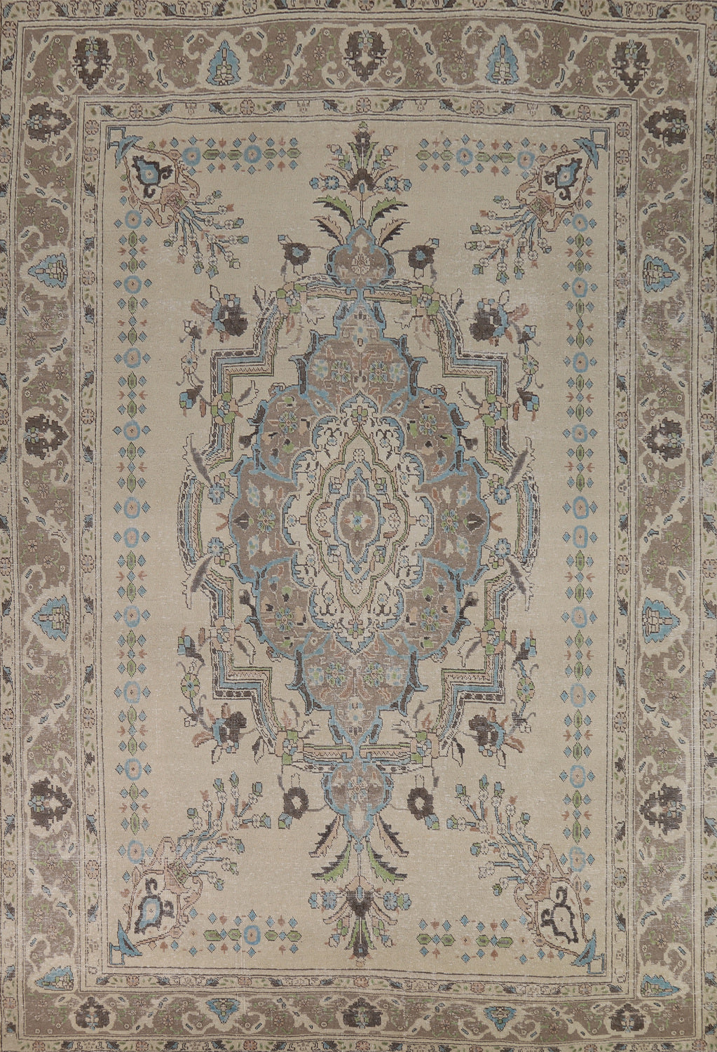 Vintage Wool Medallion Tabriz Persian Area Rug 8x11