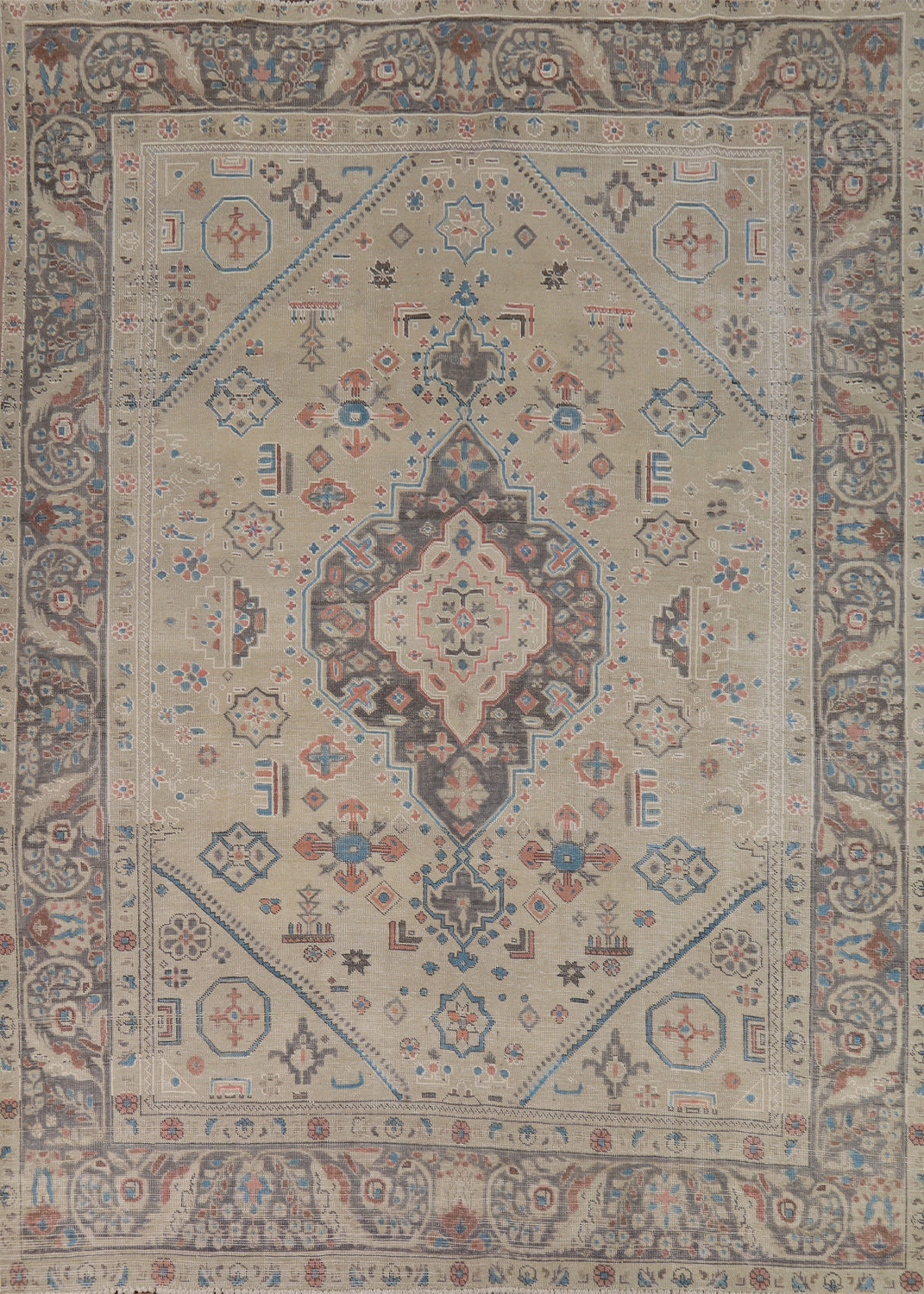 Geometric Wool Tabriz Persian Area Rug 8x11