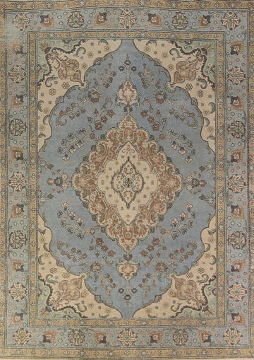 Light Blue Handmade Tabriz Persian Area Rug 8x11