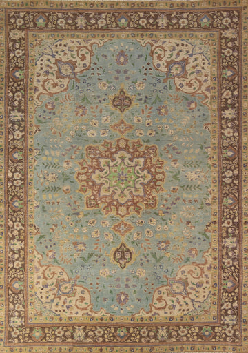 Light Blue Floral Tabriz Persian Area Rug 6x9