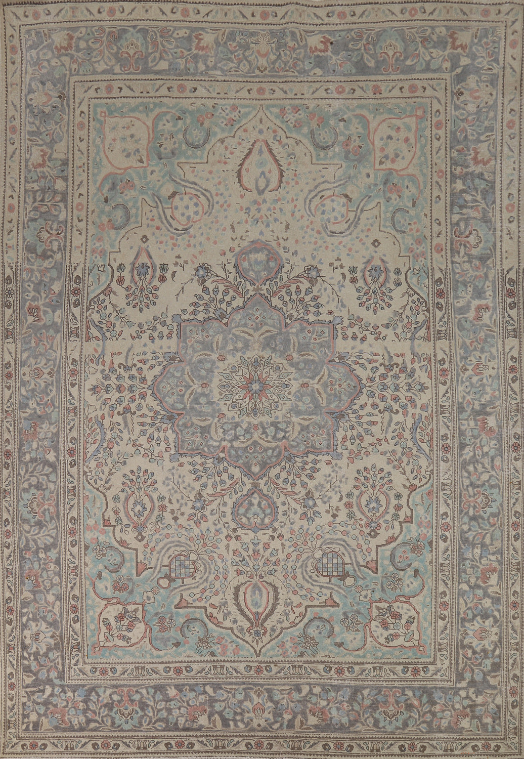 Vintage Wool Floral Tabriz Persian Area Rug 8x11