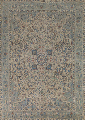 Floral Wool Medallion Tabriz Persian Area Rug 10x13