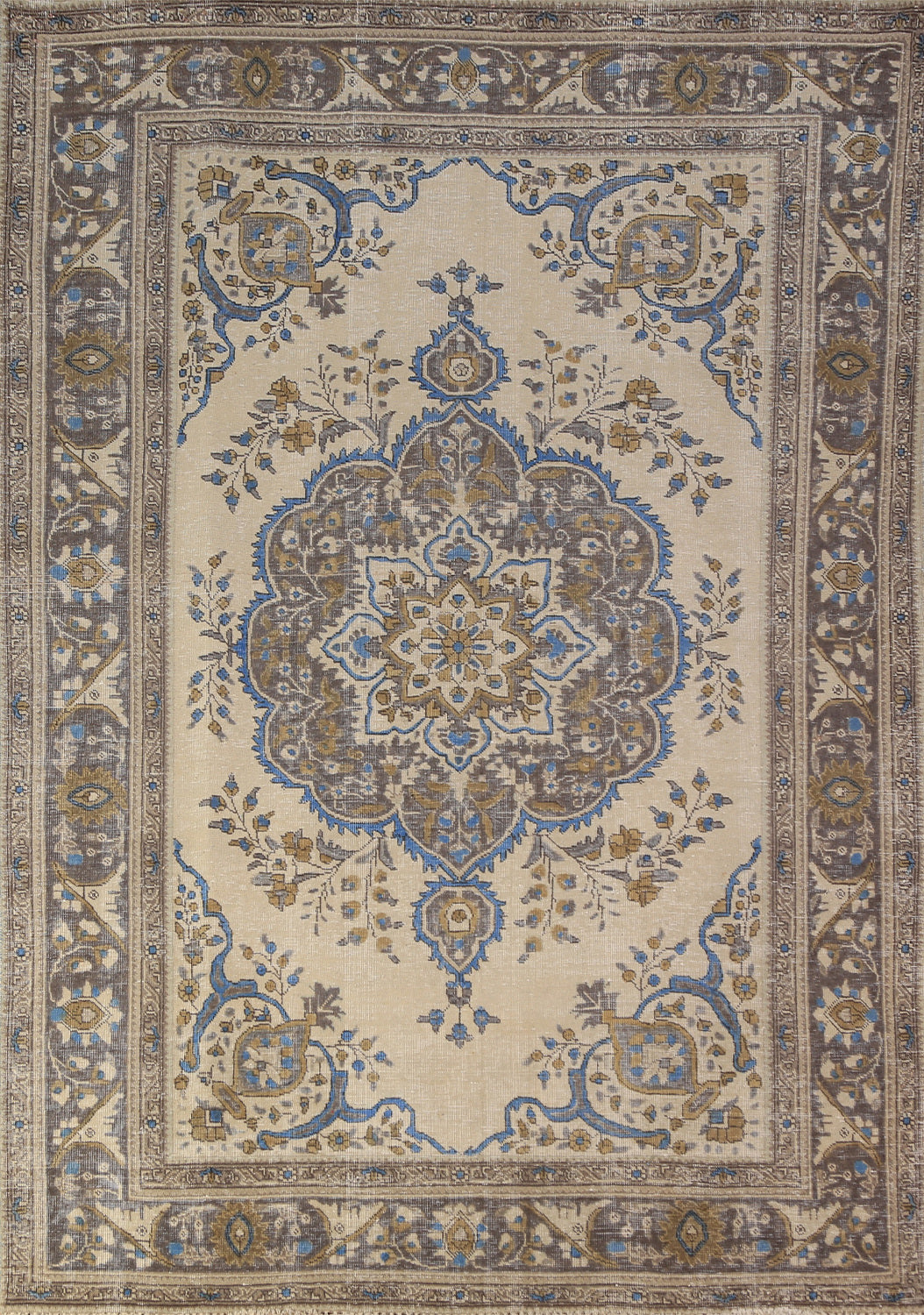 Vintage Wool Tabriz Persian Area Rug 6x9