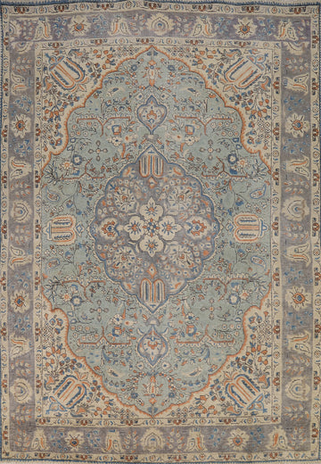 Light Blue Floral Tabriz Persian Area Rug 6x9