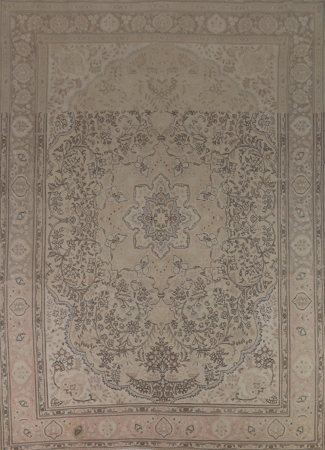Floral Wool Tabriz Persian Area Rug 10x12